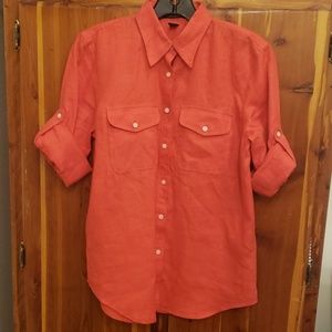 Lauren by Ralph Lauren Linen Collared Shirt